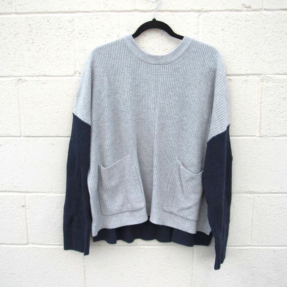 Madewell Patch Pocket Pullover Sweater in Colorblock SZ 2X - Picture 3 of 7